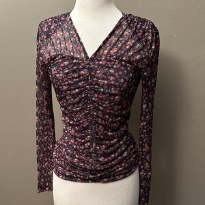 Sandro floral mesh top size XS